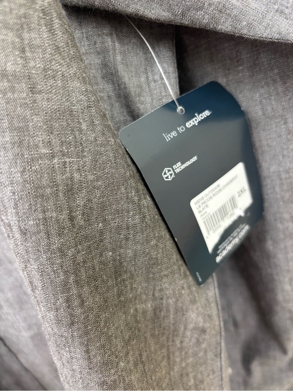 Magellan flex gray long sleeve pearl snap Shirt size XXL-NWT pecos ridge - Picture 2 of 5